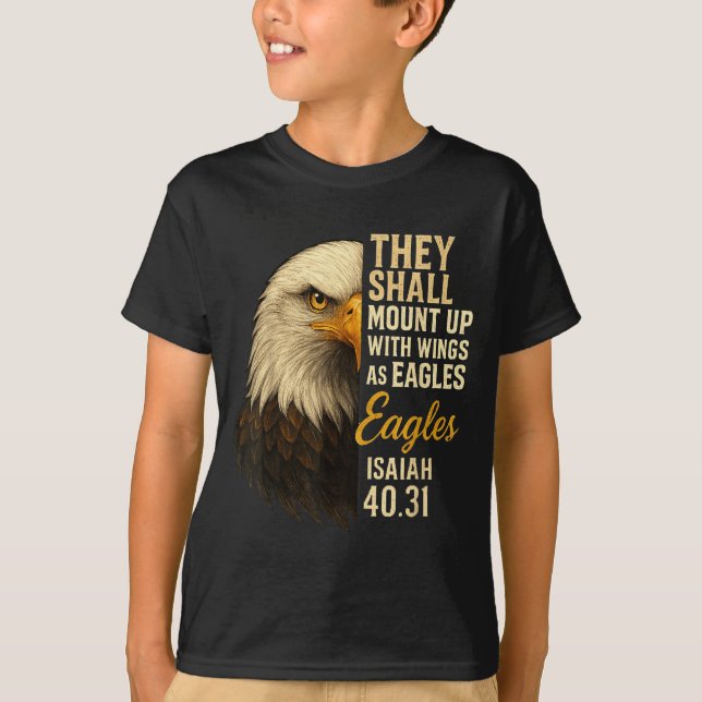 Camiseta Mount Up Wings As Eagles Isaiah 40_31 Christian Bi (Anverso)