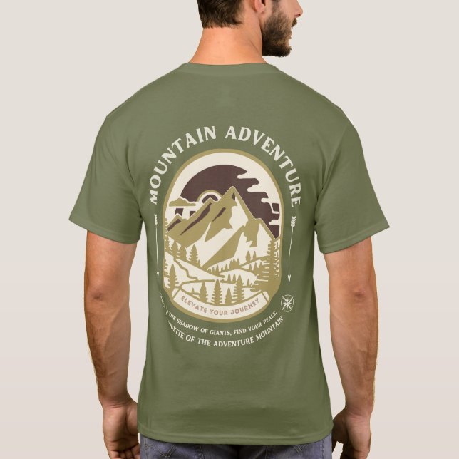 Camiseta Mountain Adventure T-Shirt – Retro Outdoor Hiking  (Reverso)