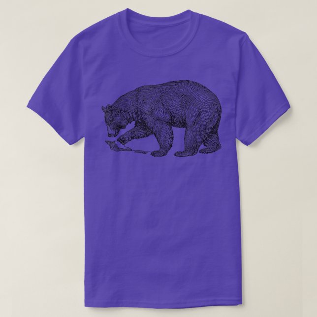 Camiseta Mountain Bear Black Line Illustration 1501  (Diseño del anverso)