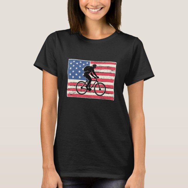 Camiseta Mountain bike for men gift mtb american flag patri (Anverso)