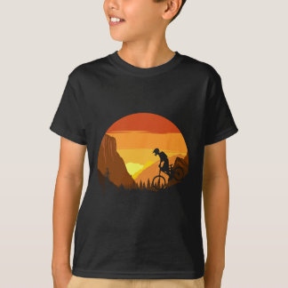 Camiseta Mountain Biking Retro Sunset Trail Rider