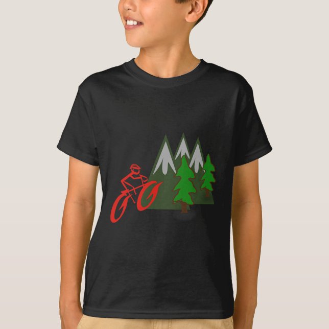 Camiseta Mountain Biking Rider Climbing Scene  (Anverso)
