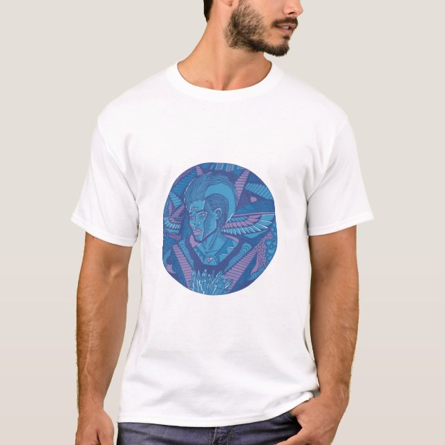 Camiseta Mountain Blue Wise Afro King T- (Anverso)