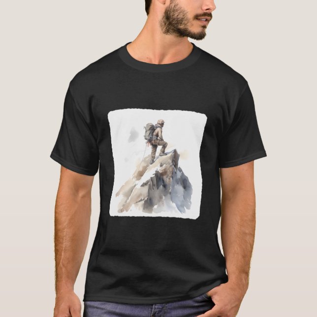 Camiseta Mountain Climber Reaching Summit Mountaineering To (Anverso)