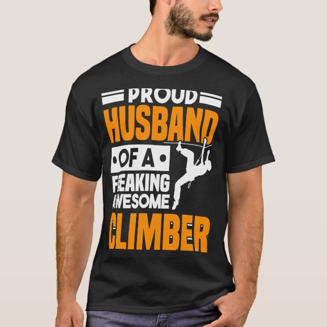 Camiseta Mountain Climbing Rock Climb Climber Husband  3 (Anverso)