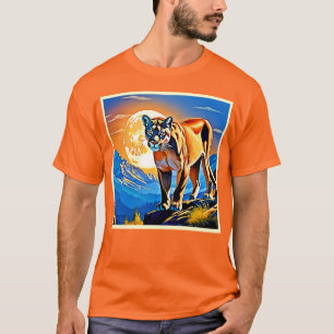 Camiseta Mountain Cougar: Sunset Majesty
