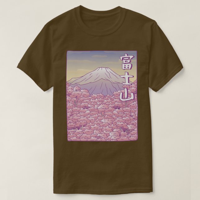 Camiseta Mountain Fuji Yama Japón Sakura Cherry Blossom (Diseño del anverso)
