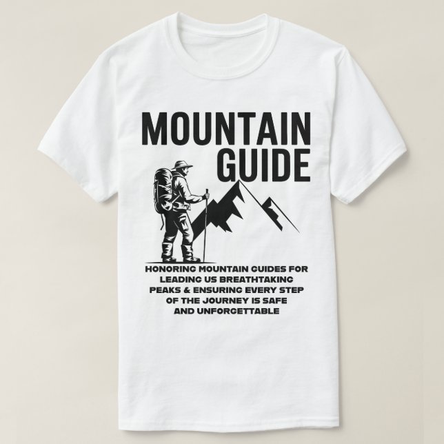 Camiseta Mountain Guide Hiking Adventure Graphic Design (Diseño del anverso)