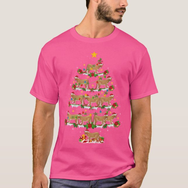 Camiseta Mountain Lion Lover Xmas Luces Mountain Lion Chris (Anverso)