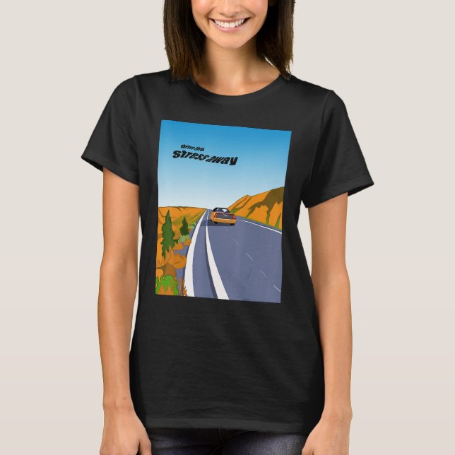 Camiseta Mountain Road Trip for Car Enthusiasts and Stress  (Anverso)