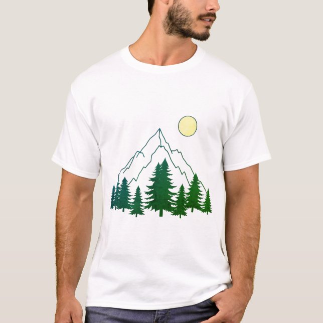 Camiseta Mountain Sunrise Forest T-Shirt (Anverso)