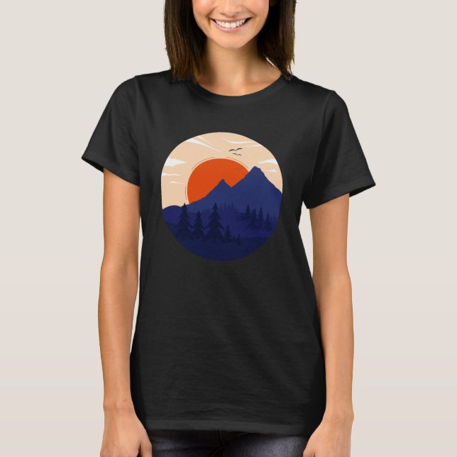 Camiseta Mountain Sunset Graphic Adventure Outdoor Mountain (Anverso)