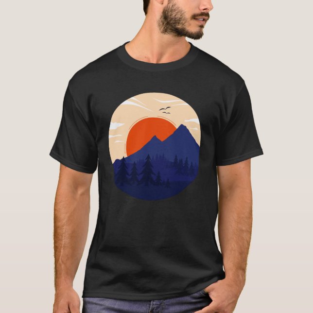Camiseta Mountain Sunset Graphic Adventure Outdoor Mountain (Anverso)