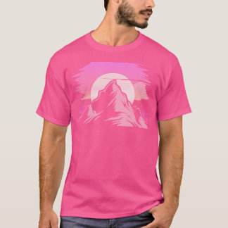 Camiseta Mountain Sunset Vintage Rainbow Outbow Nature Hi