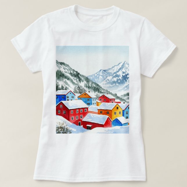 Camiseta Mountain village (Diseño del anverso)