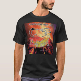 Camiseta MountainFire Coyote saltando sobre el volcán