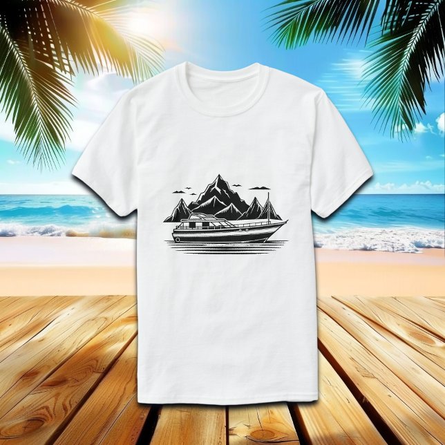 Camiseta Mountains and Boat  (Subido por el creador)
