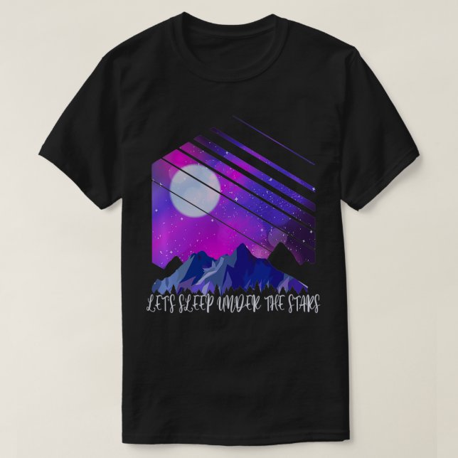 Camiseta Mountains Starry Night Camping Travel RVing Van Li (Diseño del anverso)