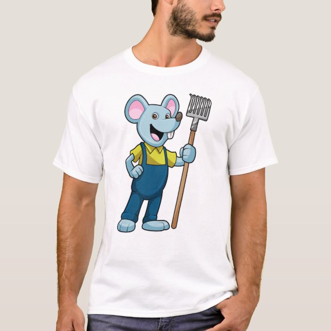 Camiseta Mouse as Farmer with Rake (Anverso)