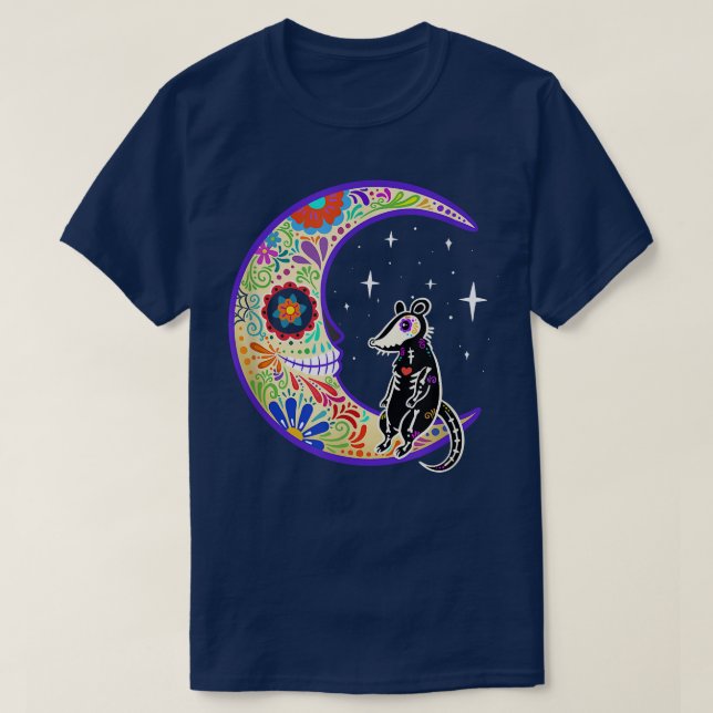 Camiseta Mouse Dia de Los Muertos Skeleton Skull de azúcar  (Diseño del anverso)
