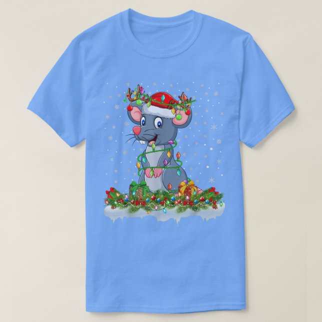 Camiseta Mouse Lover Matching Santa Lighting Mouse Christma (Diseño del anverso)
