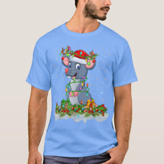 Camiseta Mouse Lover Matching Santa Lighting Mouse Christma