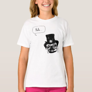Camiseta Moustached pug