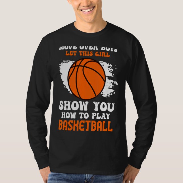 Camiseta Mover Sobre Niños Chica Mostrar Cómo Jugar Basketb (Anverso)
