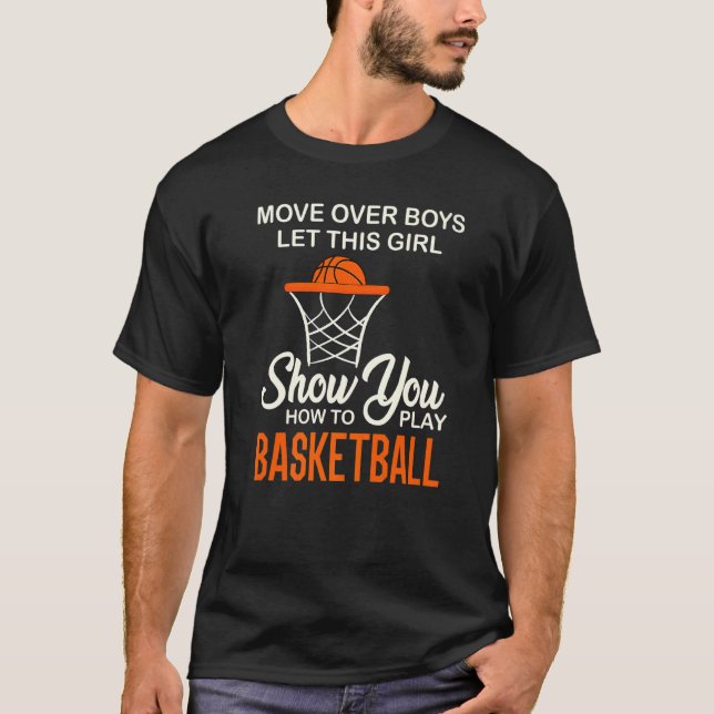 Camiseta Mover Sobre Niños Chica Mostrar Cómo Jugar Basketb (Anverso)