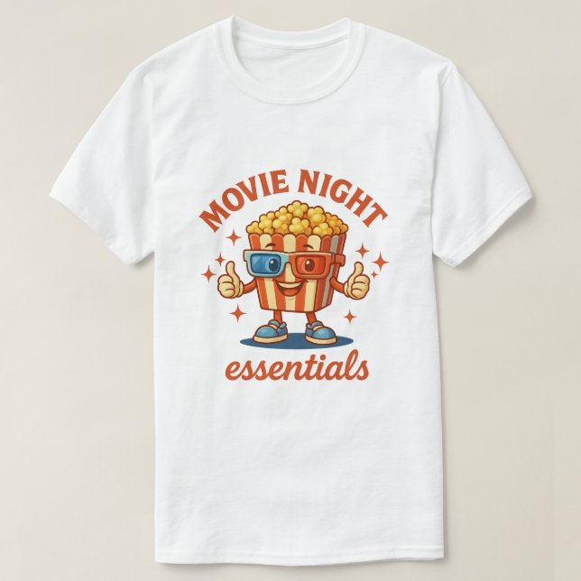 Camiseta Movie Night Essentials - Personalizado de palomita (Diseño del anverso)