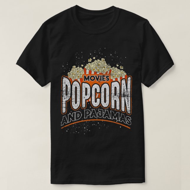 Camiseta Movies Popcorn And Pajamas Popcorn  (Diseño del anverso)