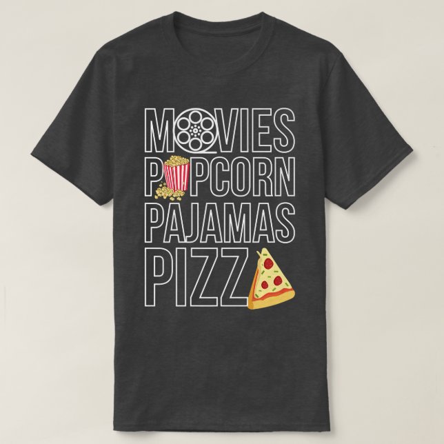 Camiseta Movies Popcorn Pajamas Pizza 10232315 (Diseño del anverso)