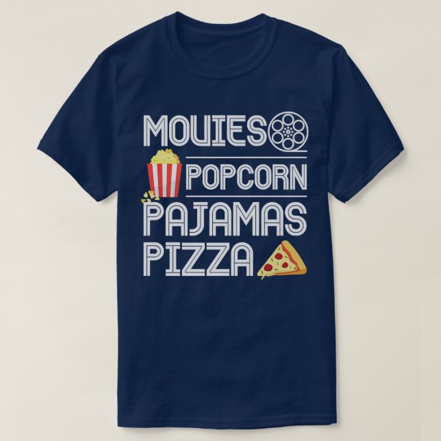 Camiseta Movies Popcorn Pajamas Pizza Premium 10272321 (Diseño del anverso)