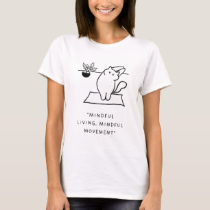 Camiseta "Movimiento consciente, consciente" Gato de yoga