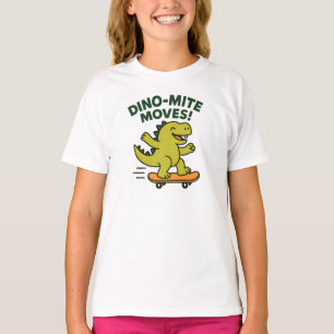 Camiseta Movimientos Dino-Mite Dinosaurio Verde en Monopatí
