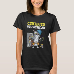 Camiseta Mowtrician Certificado Gato Eléctrico Electricista