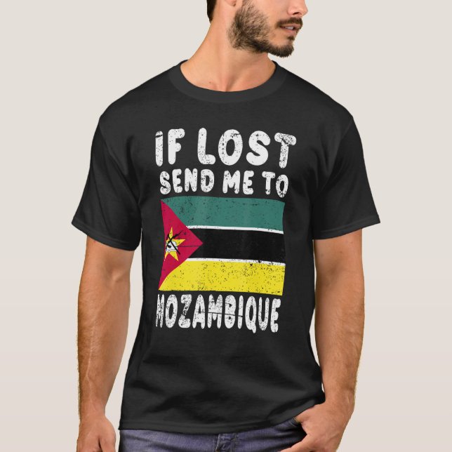 Camiseta Mozambique Flag Souvenir  If lost send me to Mozam (Anverso)