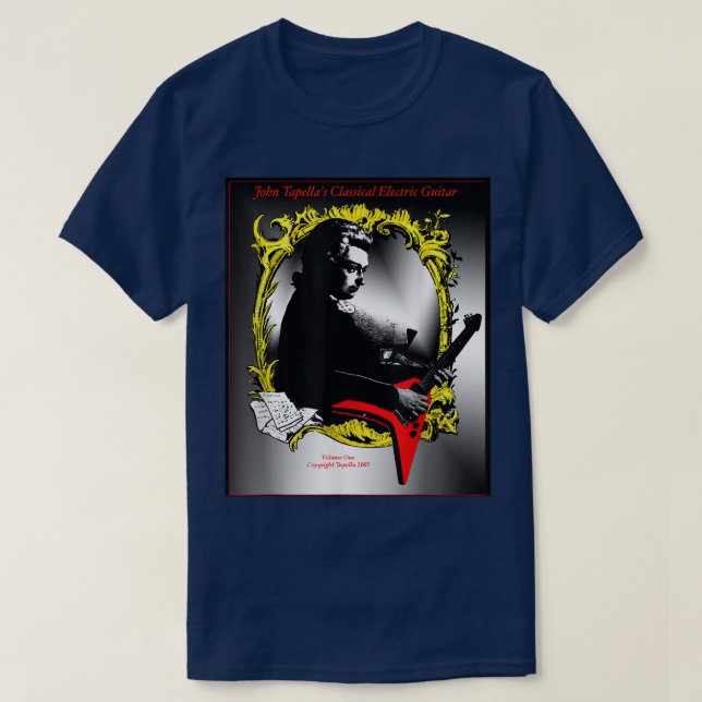 Camiseta Mozart para guitarra eléctrica (Diseño del anverso)