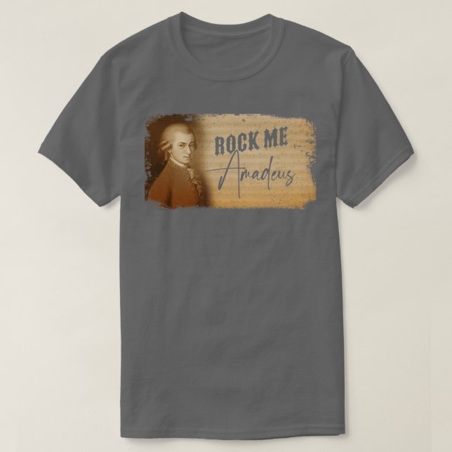 Camiseta Mozart Rock me Amadeus (Diseño del anverso)