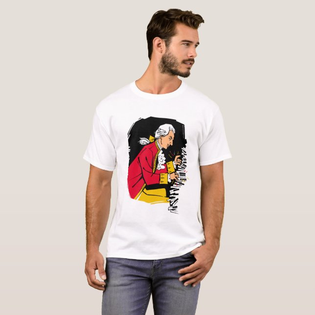 Camiseta Mozart toca el piano (Anverso completo)