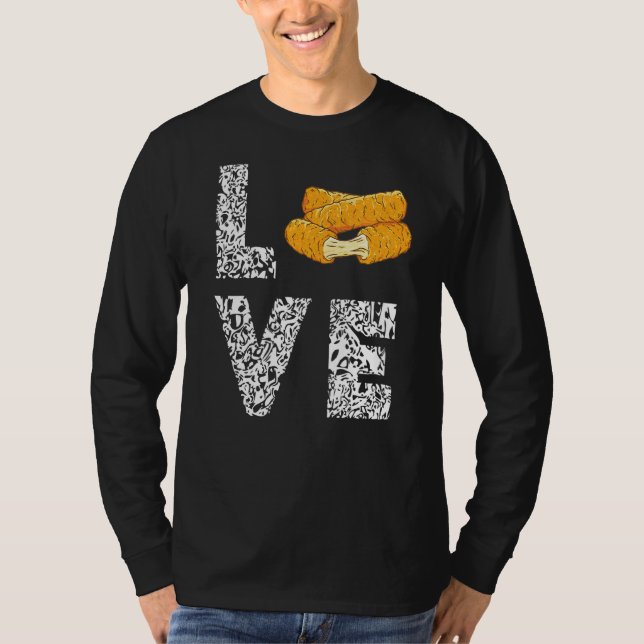 Camiseta Mozzarella Sticks Leopard Love Cheese Sticks Bread (Anverso)