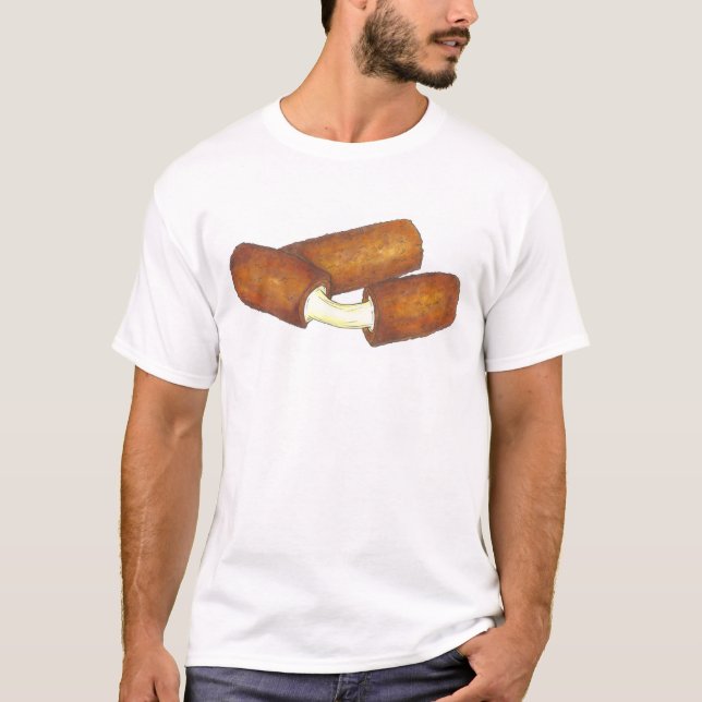 Camiseta Mozzarella Sticks Queso Snack Food Foodie Tee (Anverso)
