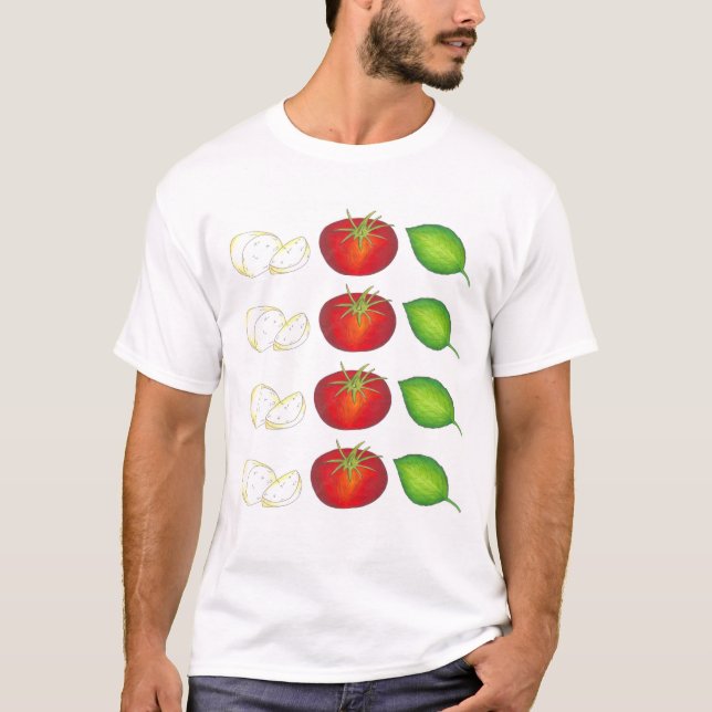Camiseta Mozzarella Tomato Basil Italia Cocina Caprese (Anverso)