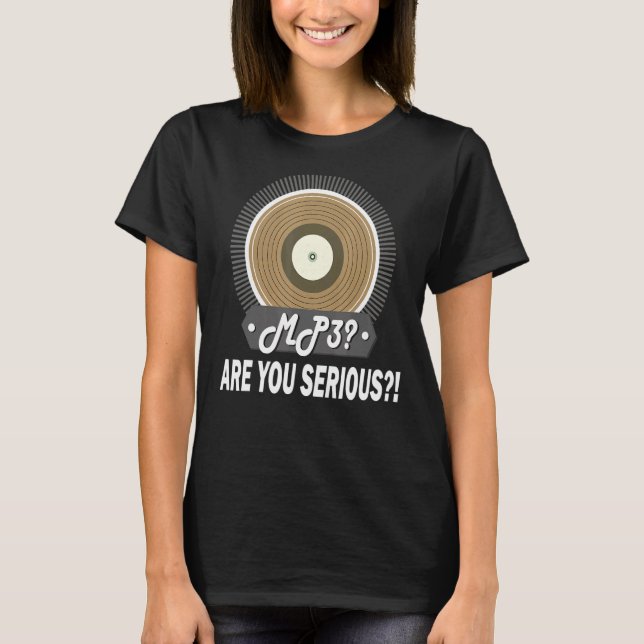 Camiseta Mp3 Es Una Recolección De Vinilo Grave (Anverso)
