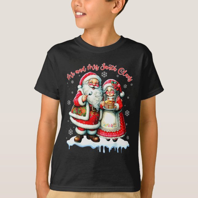 Camiseta Mr &amp; Mrs Santa Claus Christmas Matching Couple (Anverso)