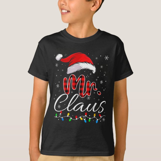 Camiseta Mr And Mrs Claus Couples Matching Christmas Pajama (Anverso)
