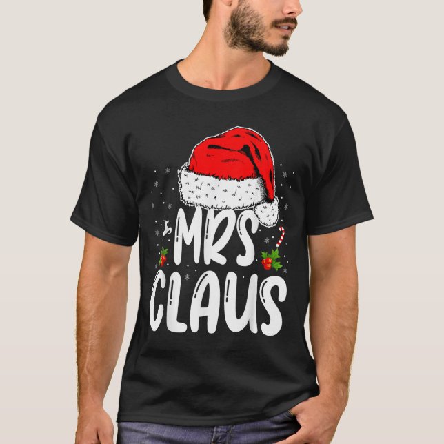 Camiseta Mr And Mrs Claus Couples Matching Christmas Santa  (Anverso)