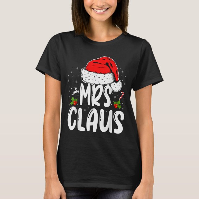 Camiseta Mr And Mrs Claus Couples Matching Christmas Santa  (Anverso)