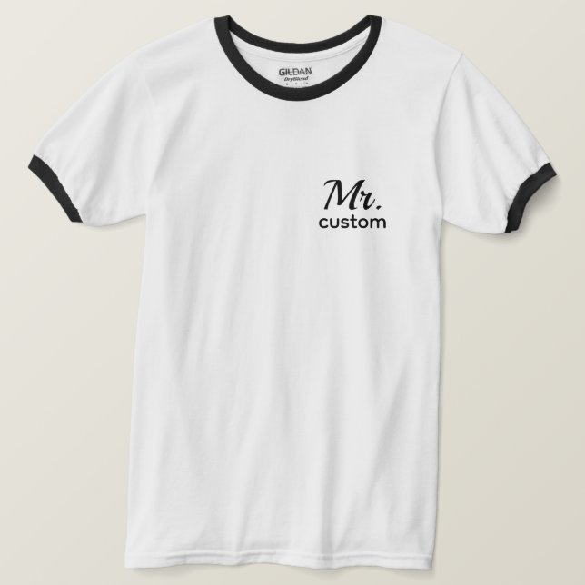 Camiseta Mr. Custom Name – Personalized Minimalist Men’s  (Anverso del diseño)