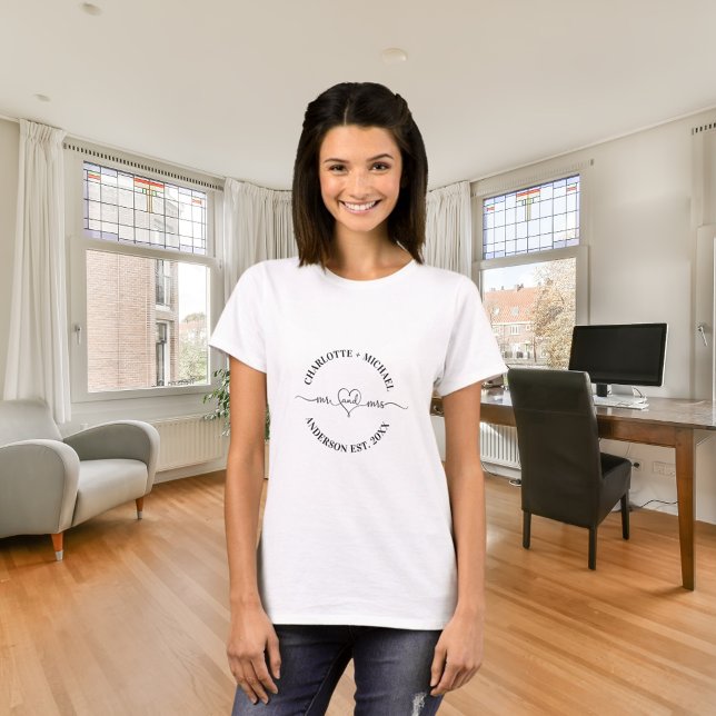 Camiseta Mr mrs nombres de recién casados negros blancos (Subido por el creador)